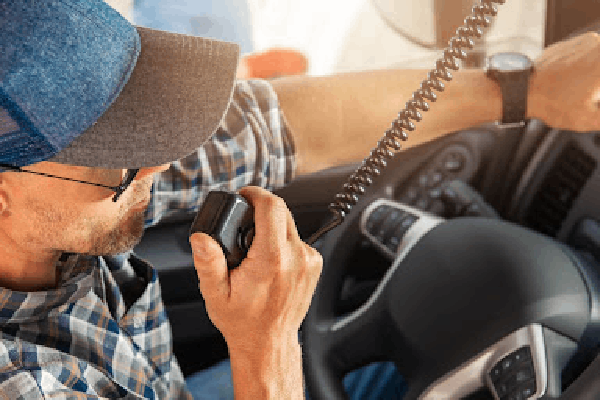 truck driver speaking on a cb radio