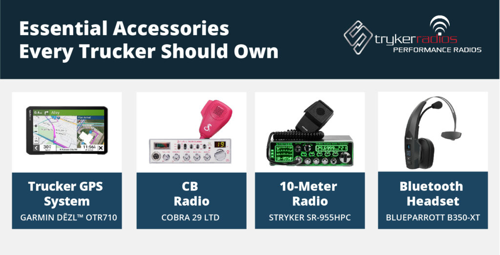 a list of trucker accessories from stryker radios