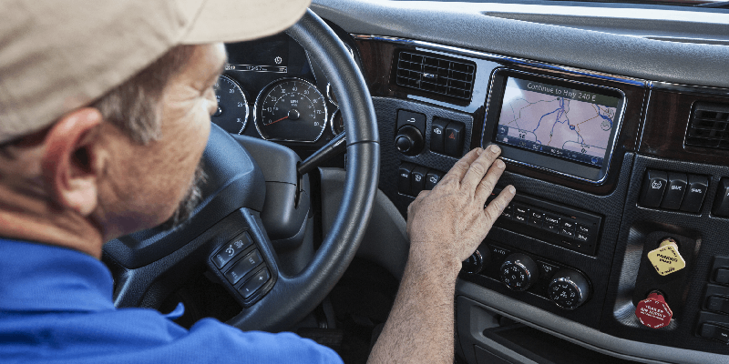 truck driver using a gps system