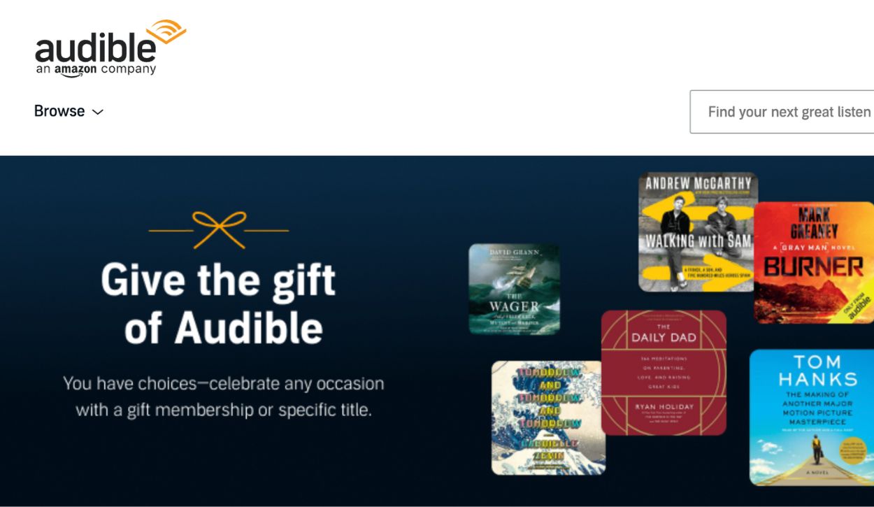 Audible gift options – membership or individual audiobook