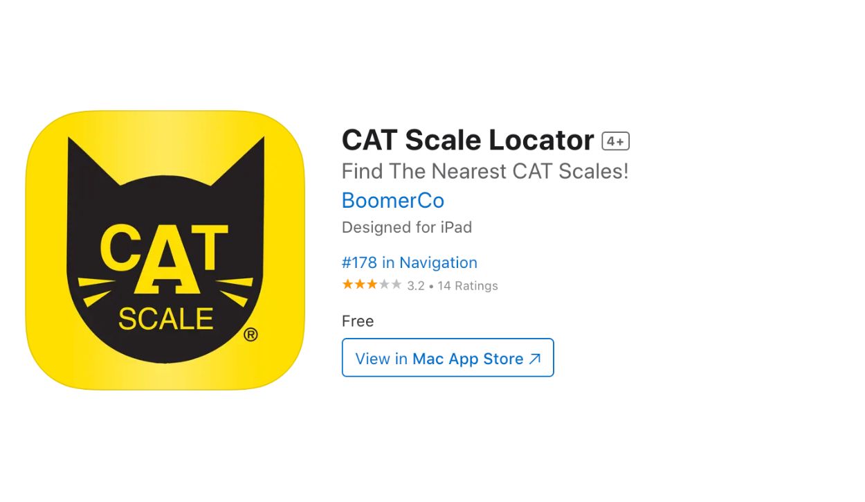Screenshot of the CAT Scale Locator app in the App Store