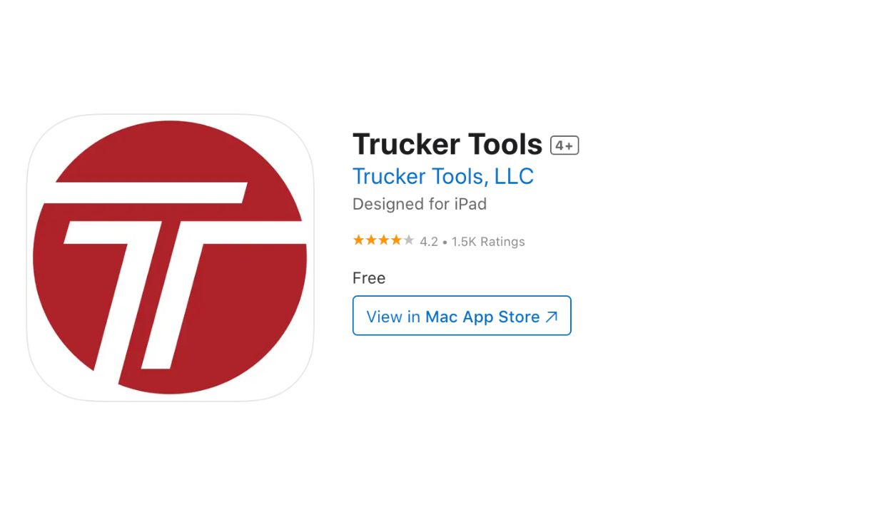 Screenshot of the Trucker Tools app in the App Store